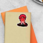 Ryomen Sukuna Silhouette In Red Anime Stickers