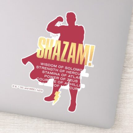 SHAZAM Fury Of The Gods Flexing Silhouette Sticker