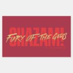 SHAZAM Fury Of The Gods Golden Marker Logo Rectangular Sticker