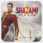 SHAZAM Fury Of The Gods Hang Loose Movie Poster Square Sticker