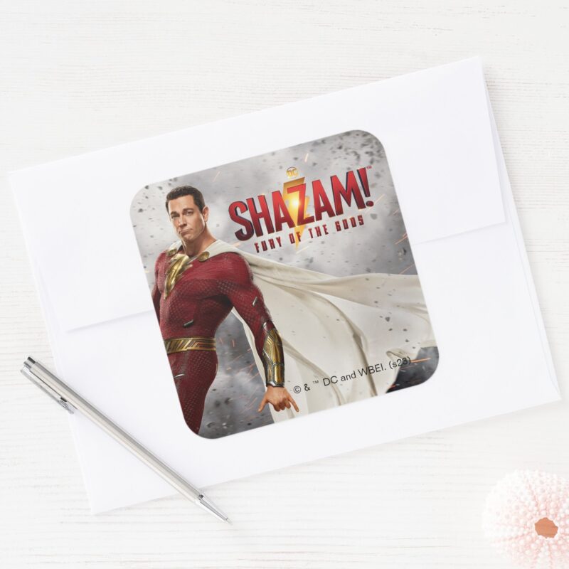 SHAZAM Fury Of The Gods Hang Loose Movie Poster Square Sticker