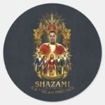 SHAZAM Fury Of The Gods Ornate SHAZAMily Frame Classic Round Sticker