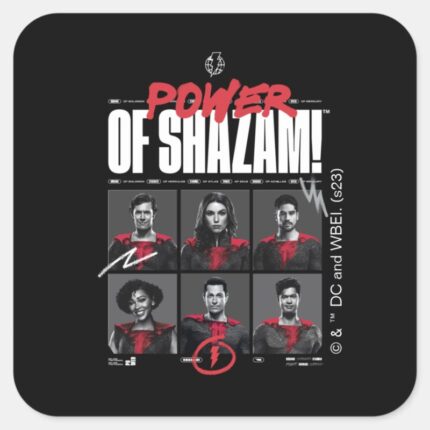 SHAZAM Fury Of The Gods Power Of SHAZAM Group Square Sticker