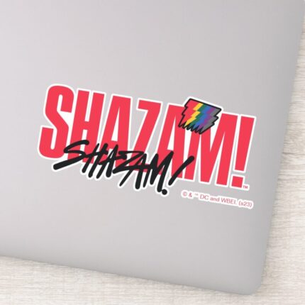 SHAZAM Fury Of The Gods Rainbow Bolts Logo Sticker