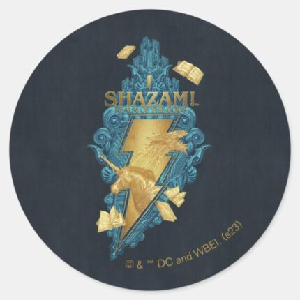 SHAZAM Fury Of The Gods Realm Of The Gods Logo Classic Round Sticker