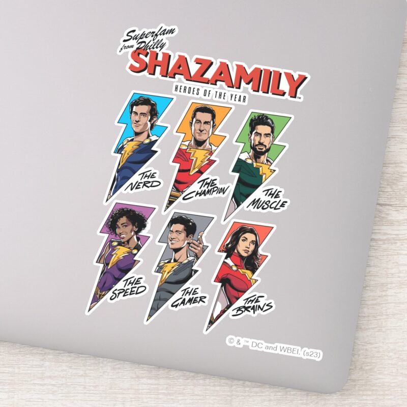 SHAZAM Fury Of The Gods SHAZAMily Comic Bolts Sticker