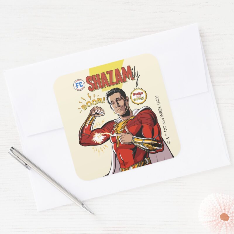 SHAZAM Fury Of The Gods SHAZAMily Comic Cover Square Sticker