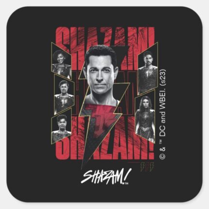 SHAZAM Fury Of The Gods SHAZAMily Group Square Sticker