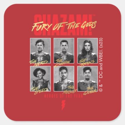 SHAZAM Fury Of The Gods SHAZAMily Yearbook Square Sticker