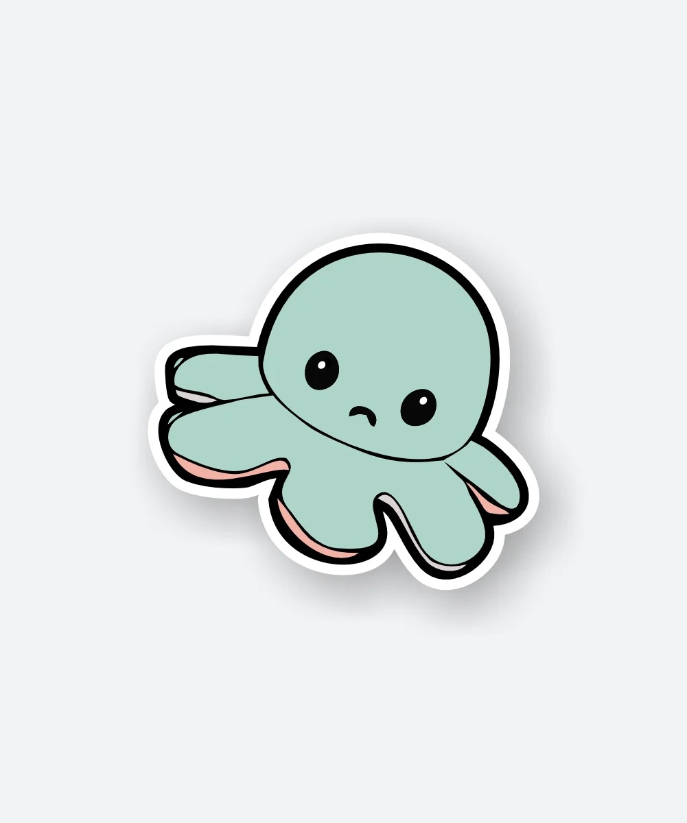 Sad Octopus Sticker