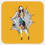 Sally In Spider Web Square Sticker