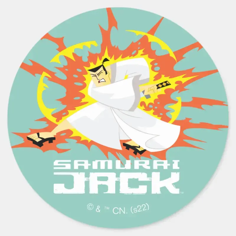 Samurai Jack Energy Graphic Classic Round Sticker