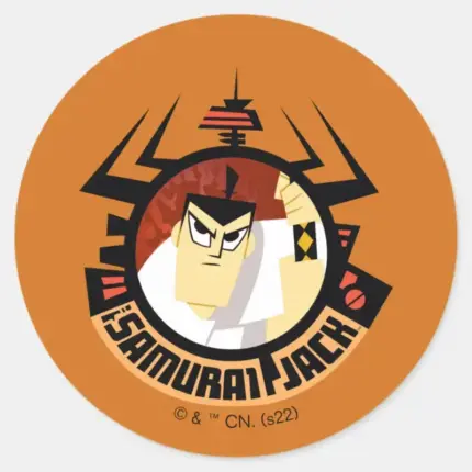 Samurai Jack In Aku Futuristic Frame Classic Round Sticker