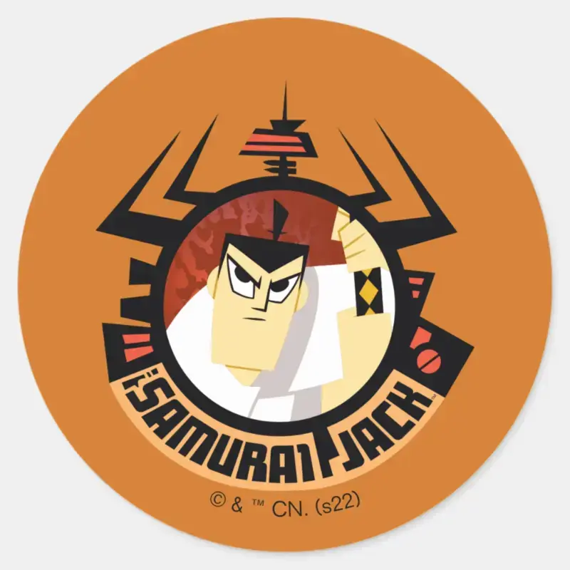 Samurai Jack In Aku Futuristic Frame Classic Round Sticker