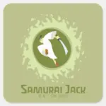 Samurai Jack Leaping Graphic Square Sticker