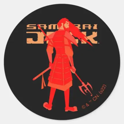 Samurai Jack Red Warrior Graphic Classic Round Sticker