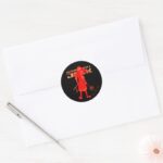Samurai Jack Red Warrior Graphic Classic Round Sticker