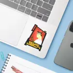 Samurai Jack Smiling Futuristic Frame Graphic Sticker