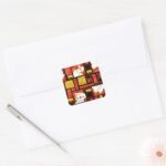 Samurai Jack Aku Character Art Panel Pattern Square Sticker