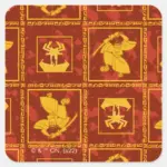 Samurai Jack Aku Golden Silhouette Tile Pattern Square Sticker