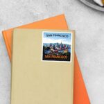 San Francisco Bridge And City Skyline Post Stamp Travels Stickers