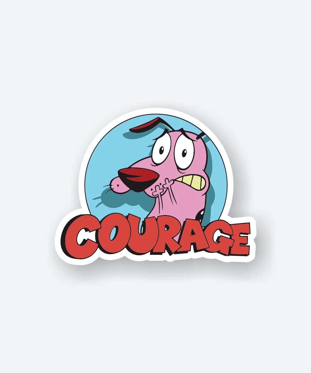 Scared Courage The Cowardly Dog Sticker
