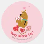 Scooby Doo Happy Hearts Day Classic Round Sticker