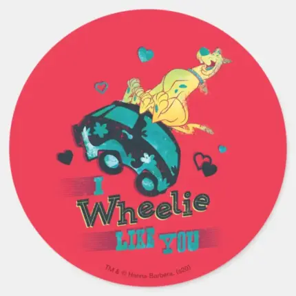 Scooby Doo I Wheelie Like You Classic Round Sticker