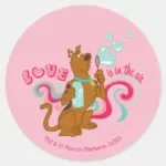 Scooby Doo Love Is In The Air Classic Round Sticker