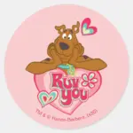 Scooby Doo Ruv You Classic Round Sticker