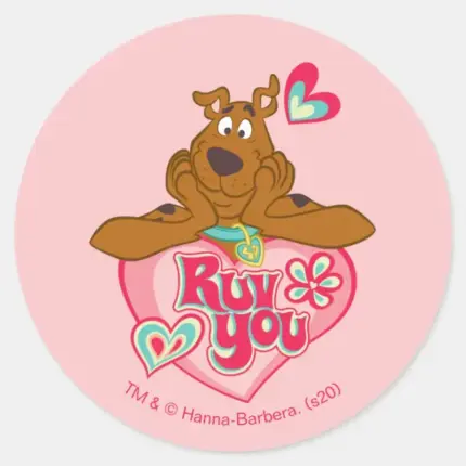 Scooby Doo Ruv You Classic Round Sticker