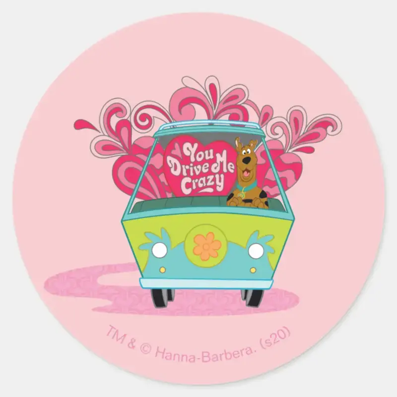 Scooby Doo You Drive Me Crazy Classic Round Sticker