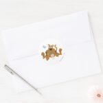 Scooby Doo Admiring Flower Classic Round Sticker