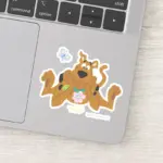Scooby Doo Admiring Flower Sticker