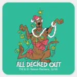 Scooby Doo All Decked Out Square Sticker