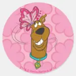 Scooby Doo Butterfly Kisses Classic Round Sticker
