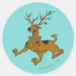 Scooby Doo Christmas Holiday Antlers Classic Round Sticker