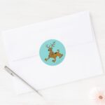 Scooby Doo Christmas Holiday Antlers Classic Round Sticker
