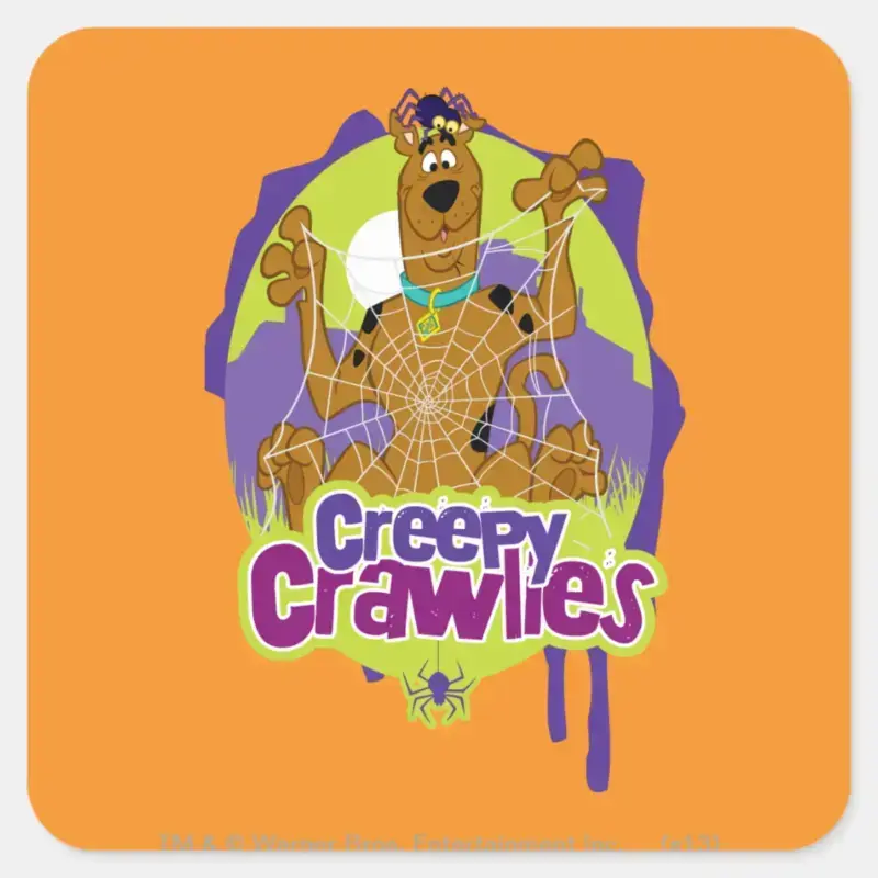 Scooby Doo Creepy Crawlies Square Sticker Scooby Doo Creepy Crawlies Square Sticker