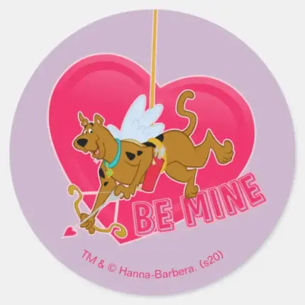 Scooby Doo Cupid Be Mine Classic Round Sticker