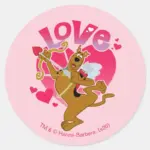 Scooby Doo Cupid Love Classic Round Sticker
