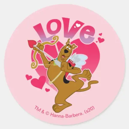 Scooby Doo Cupid Love Classic Round Sticker