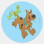 Scooby Doo Dinosaur Escape Classic Round Sticker