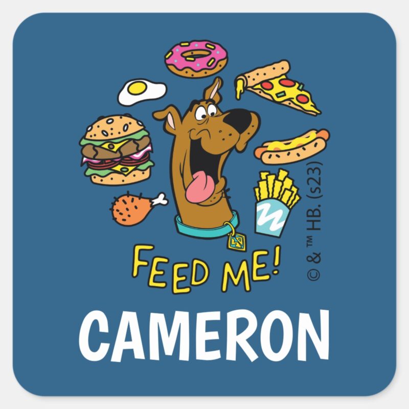 Scooby Doo Feed Me Square Sticker
