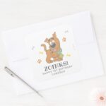 Scooby Doo First Birthday Square Sticker