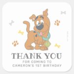 Scooby Doo First Birthday Thank You Square Sticker