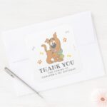 Scooby Doo First Birthday Thank You Square Sticker