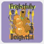 Scooby Doo Frightfully Delightful Square Sticker