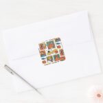 Scooby Doo Halloween Photos Pattern Square Sticker