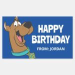 Scooby Doo Happy Face Happy Birthday Rectangular Sticker